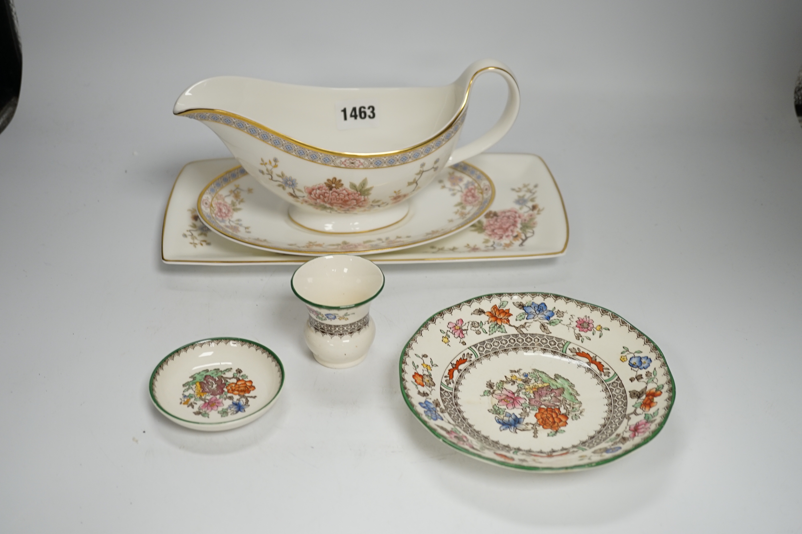 A Royal Doulton ‘Canton’ pattern tea and dinner service for eight and a small part set of Copeland Spode ‘Chinese Rose’